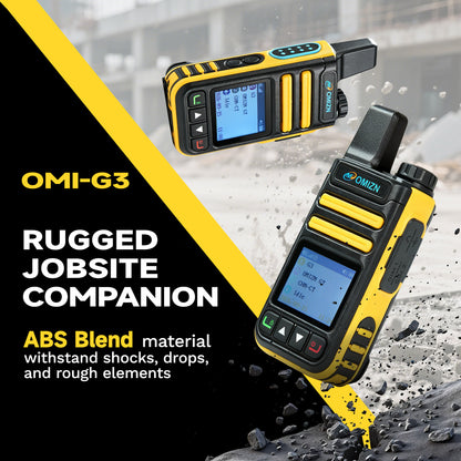 OMIZN G3 4G LTE Dual SIM Walkie Talkie, Unlimited Range, Lifetime Free, IP65, AES256 Encryption, Noise Reduction