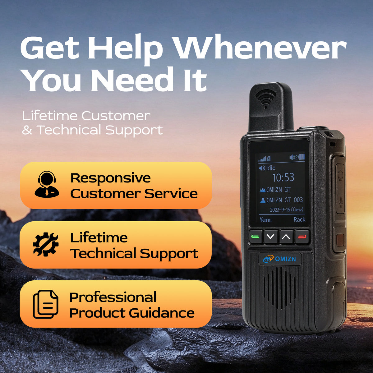 OMIZN G2 Classic Walkie-Talkie, Compacto, Resistente a los Golpes y con Sonido Potente