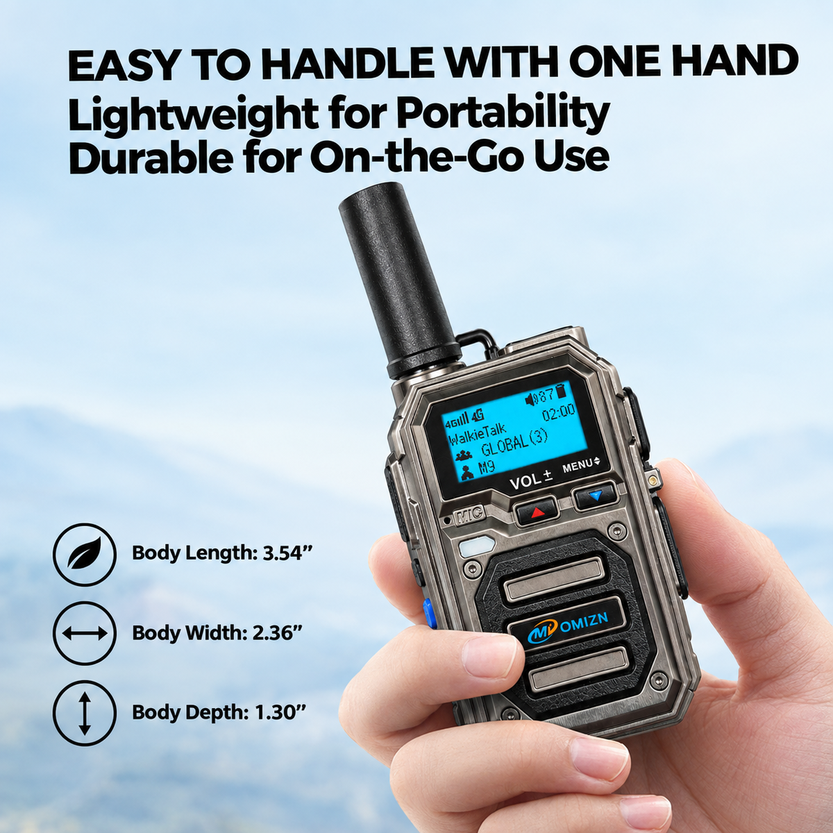 OMIZN Global walkie talkie, M9 model, supports long-distance,intercom across the country, more than 5000 kilometers, no monthly fee
