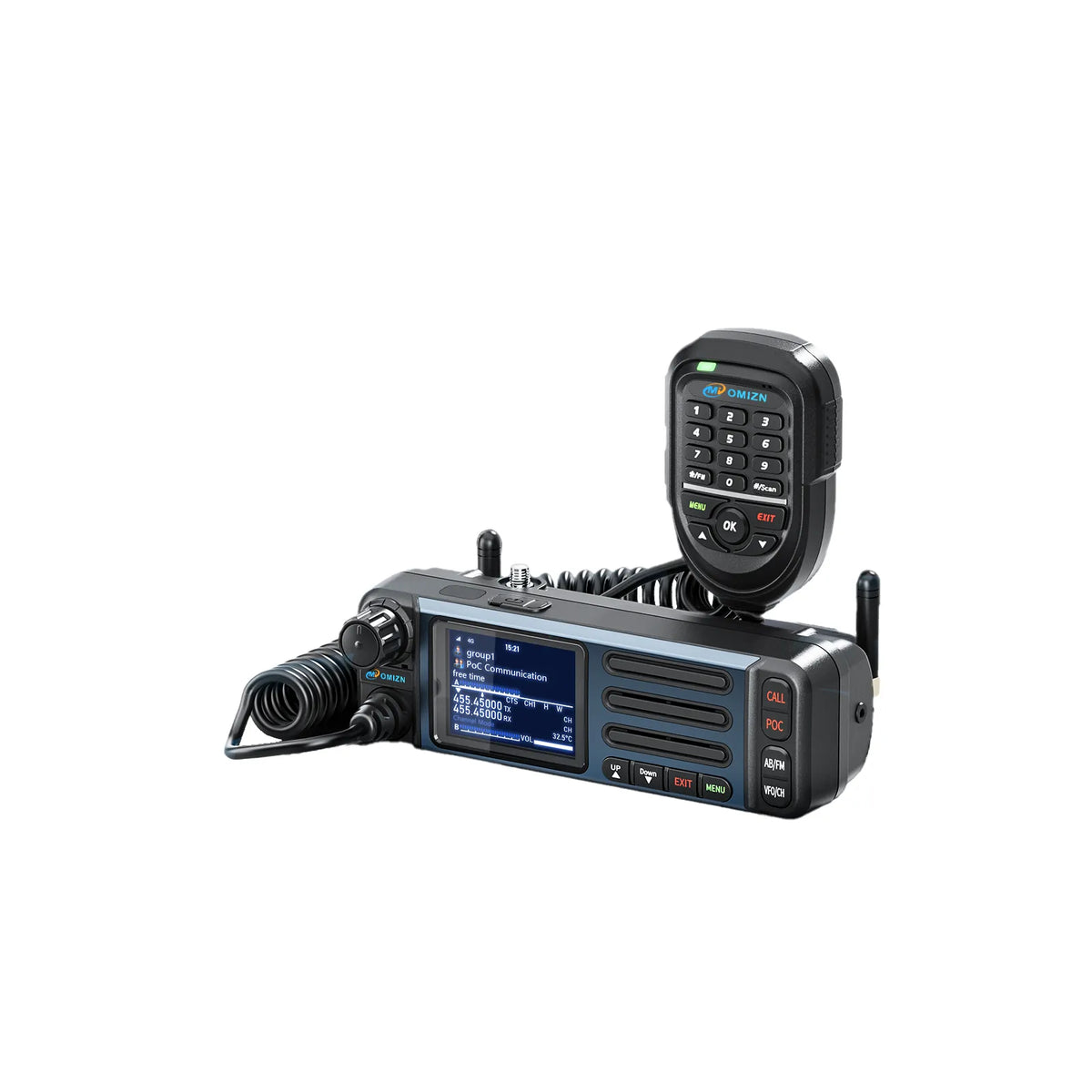 OMIZN CT5 UHF/4G Transceiver Mobile Radio Unlimited Range Dual Band 35W Android Vehicle Car Radio Zello RealPTT Repeater GPS