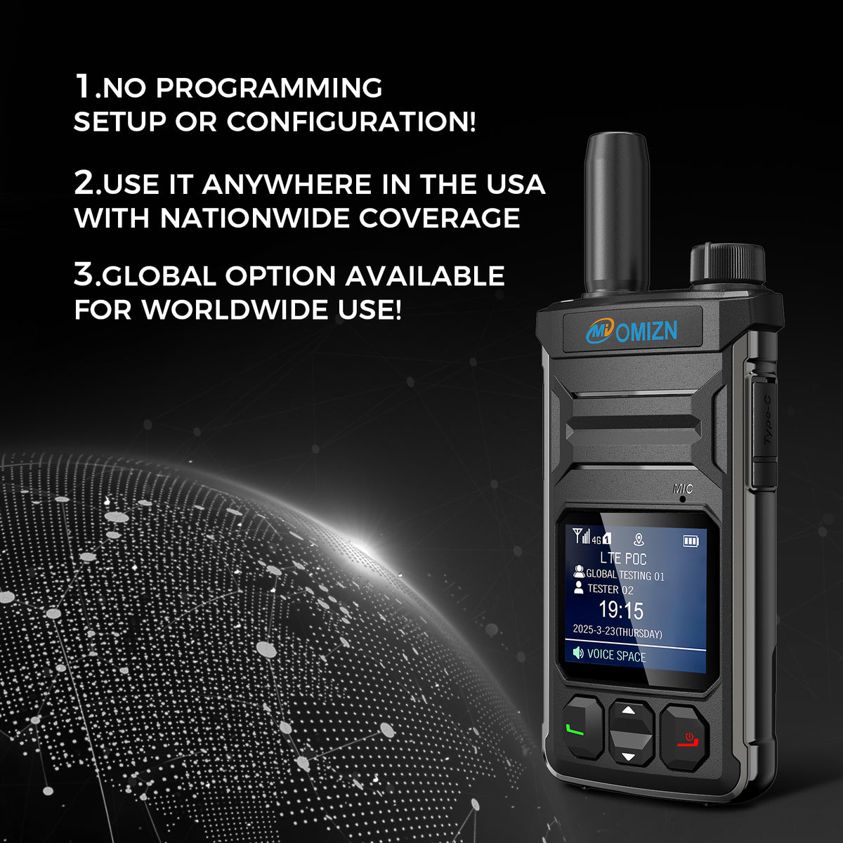 OMIZN T6 4G POC Walkie Talkie with SIM Card Unlimited Range Available Worldwide Cellular