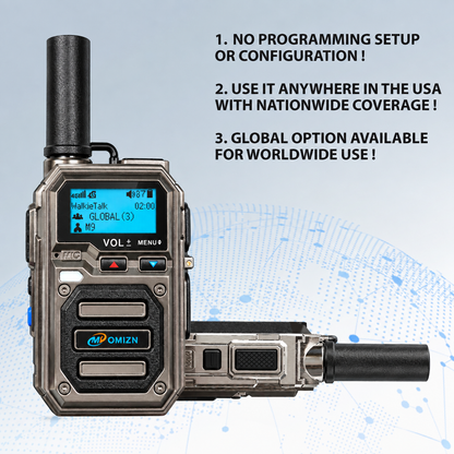 OMIZN Global walkie talkie, M9 model, supports long-distance,intercom across the country, more than 5000 kilometers, no monthly fee